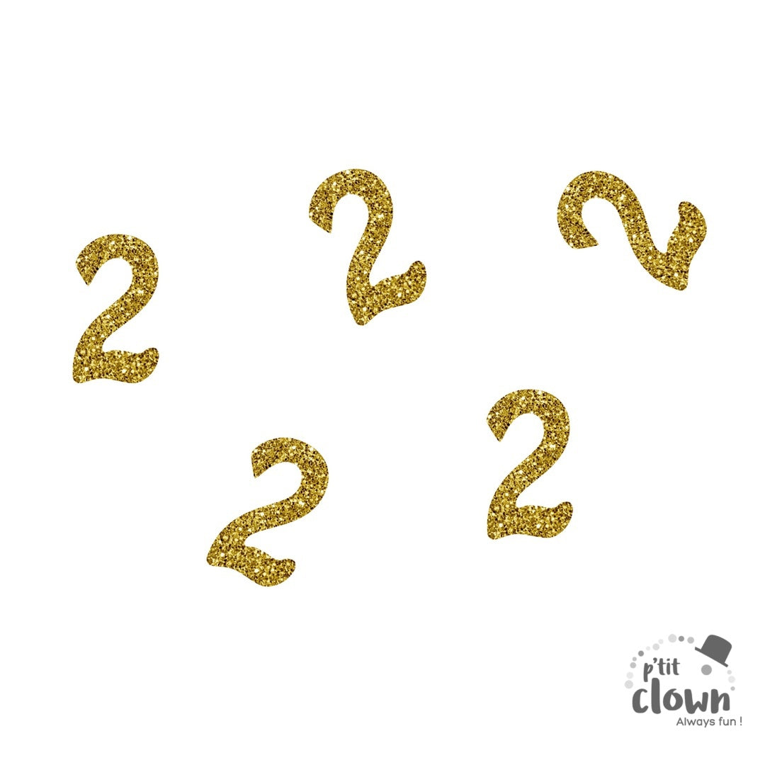 Zahlenkonfetti 0-10, gold glitzernd, 50er Pack kinderparties-shop