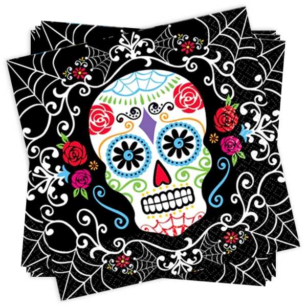 Party Deko Set, Halloween, "Day of the dead", 8-10 Gäste, 107-tlg kinderparties-shop