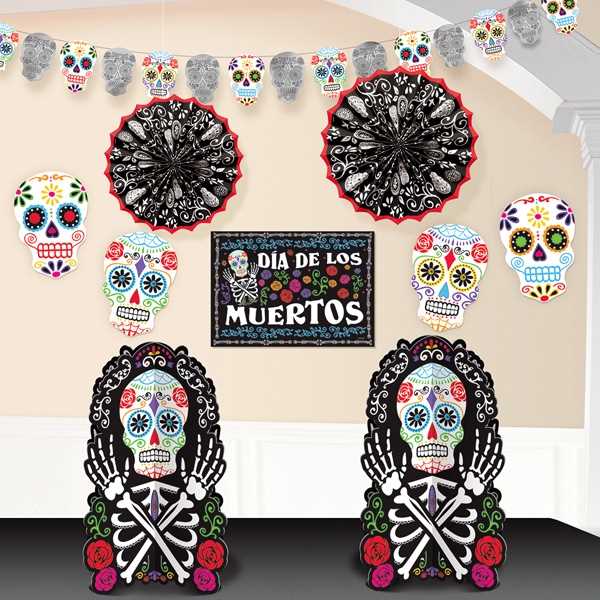 Party Deko Set, Halloween, "Day of the dead", 8-10 Gäste, 107-tlg kinderparties-shop