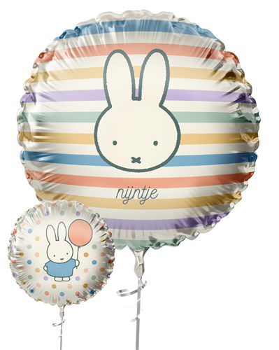 Folienballon Miffy mit 2 Motiven, 1 Stück, 45 cm