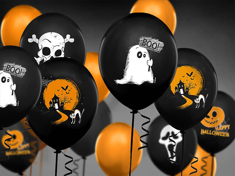 Halloween Luftballons Black Mix, 50 Stück