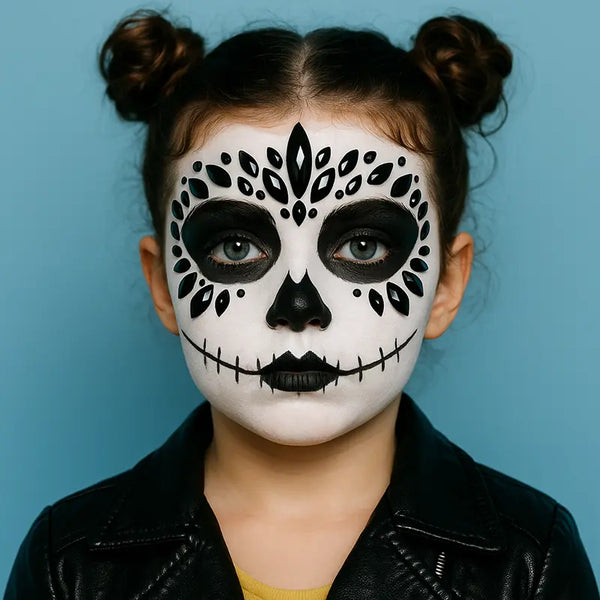 Kind geschminkt für Halloween 