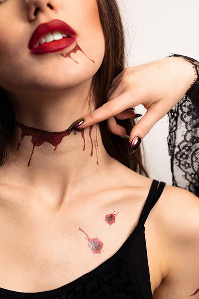 Halloween Tattoos blutige Wunden & Narben, 1 Bogen mit 13 Tattoos kinderparties-shop