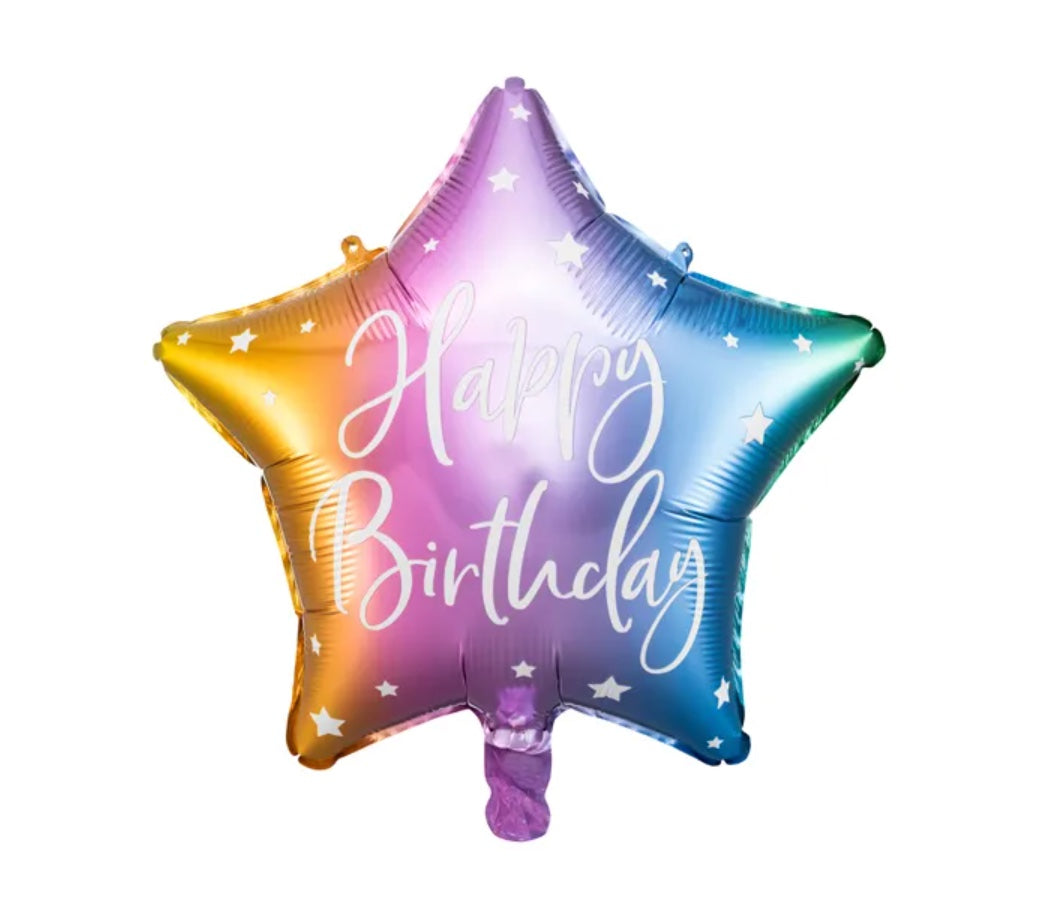 Happy-Birthday-Folienballon-Bunter-Stern-40-cm