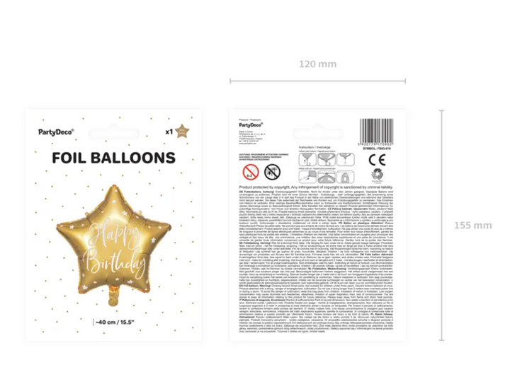 Happy-Birthday-Folienballon-Goldener-Stern-40-cm