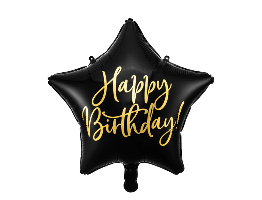 Happy-Birthday-Folienballon-Schwarzer-Stern-40-cm