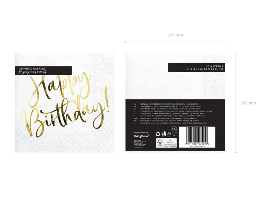Happy-Birthday-Servietten-Gold-20-Stück