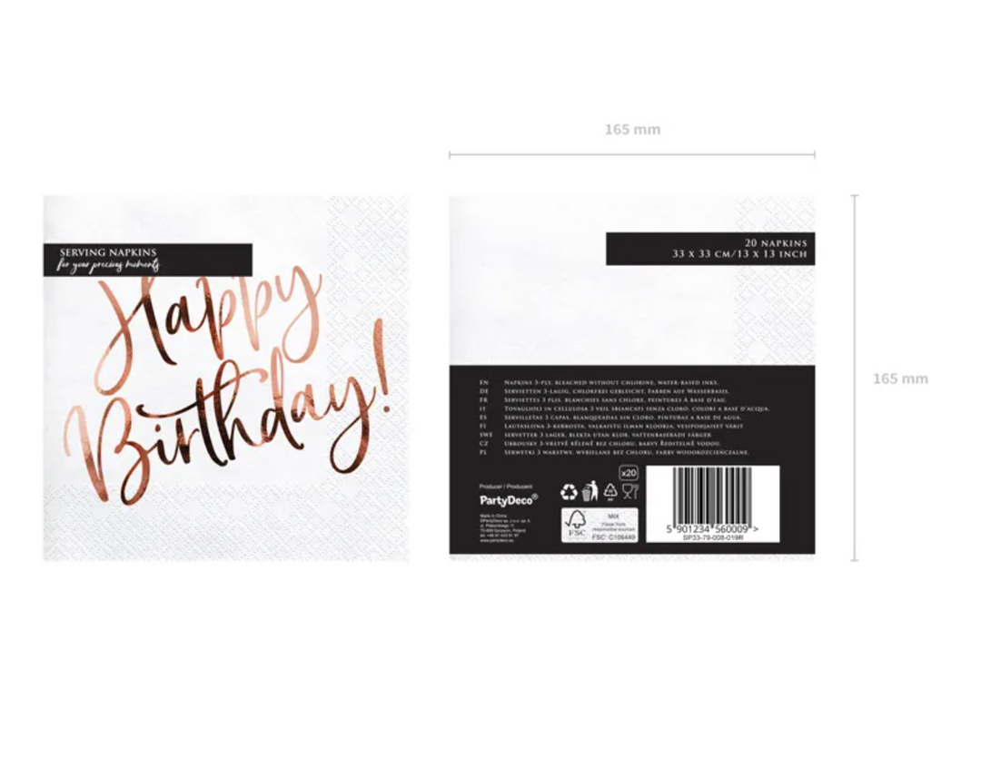 Happy-Birthday-Servietten-Rose-Gold-20-Stück