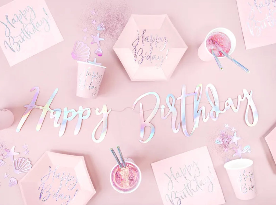 Happy-Birthday-Servietten-pink-holografisch-20er-Pack