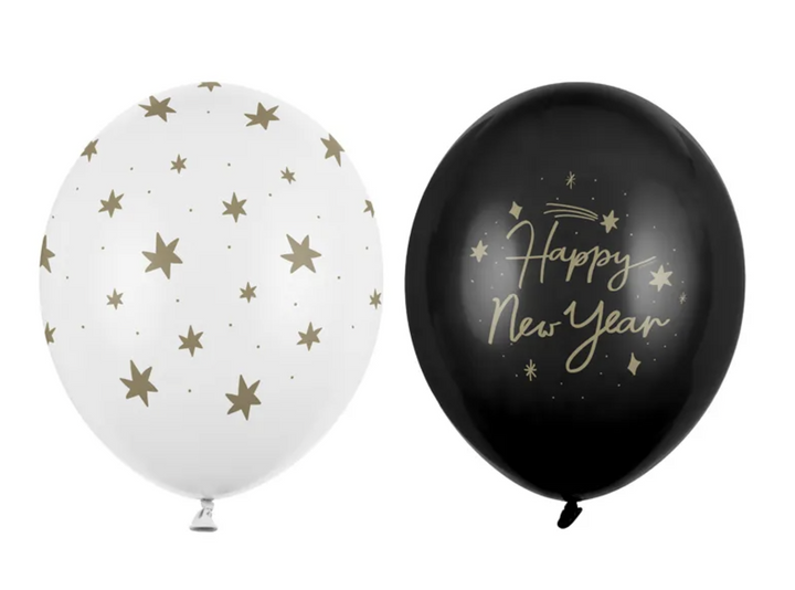 Luftballons Happy New Year, 30cm, 50er Pack kinderparties-shop