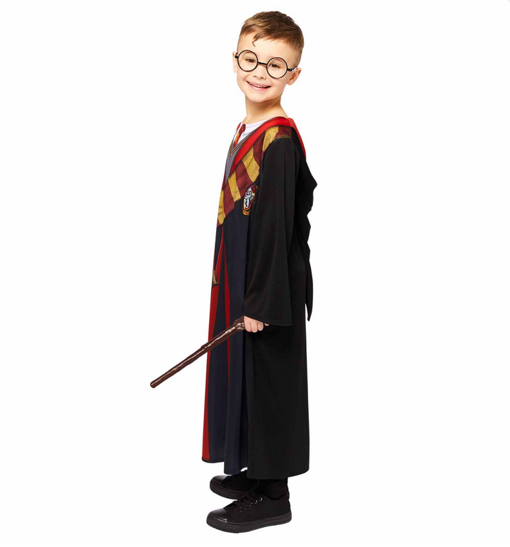 Harry Potter Kostüm Deluxe für Kinder, mit Robe, Zauberstab und Brille, versch. Grössen