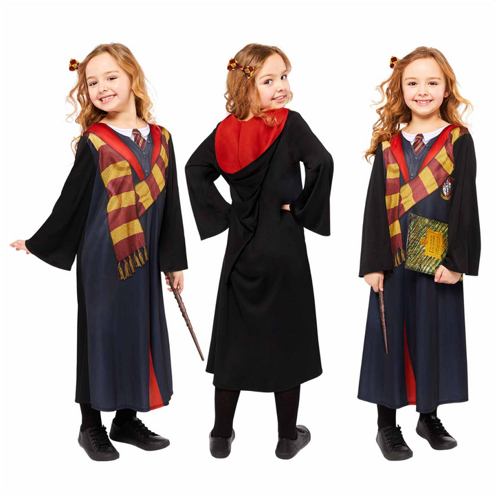 Hermine Granger Kostüm Deluxe mit Zauberstab für Kinder, 6-8 Jahre
