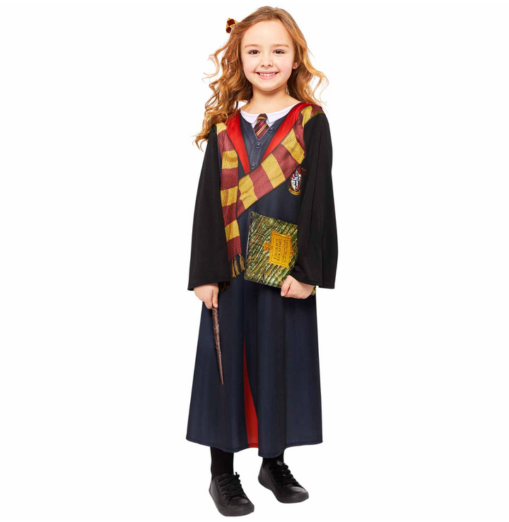 Hermine Granger Kostüm Deluxe mit Zauberstab für Kinder, 6-8 Jahre