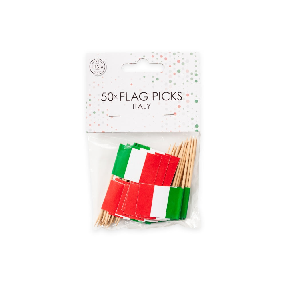 Snack- / Muffin Picker Italien Flagge, 50 Stück