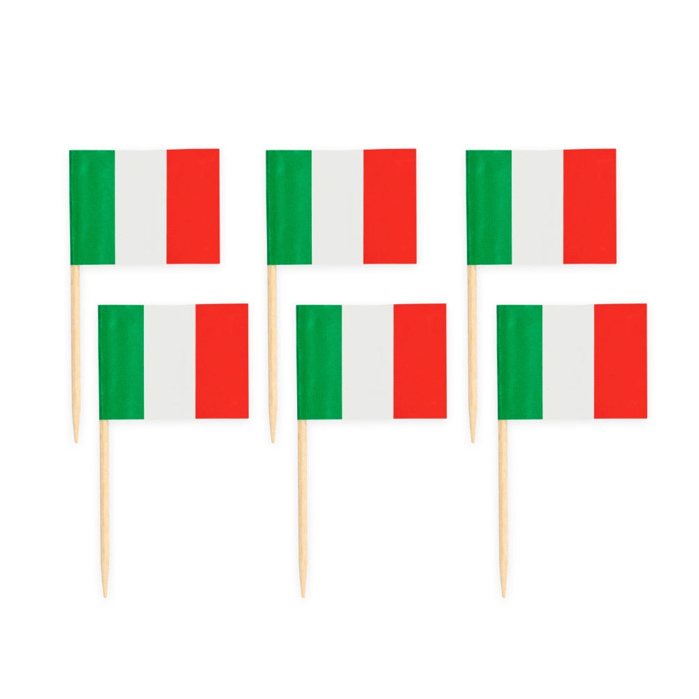 Snack- / Muffin Picker Italien Flagge, 50 Stück