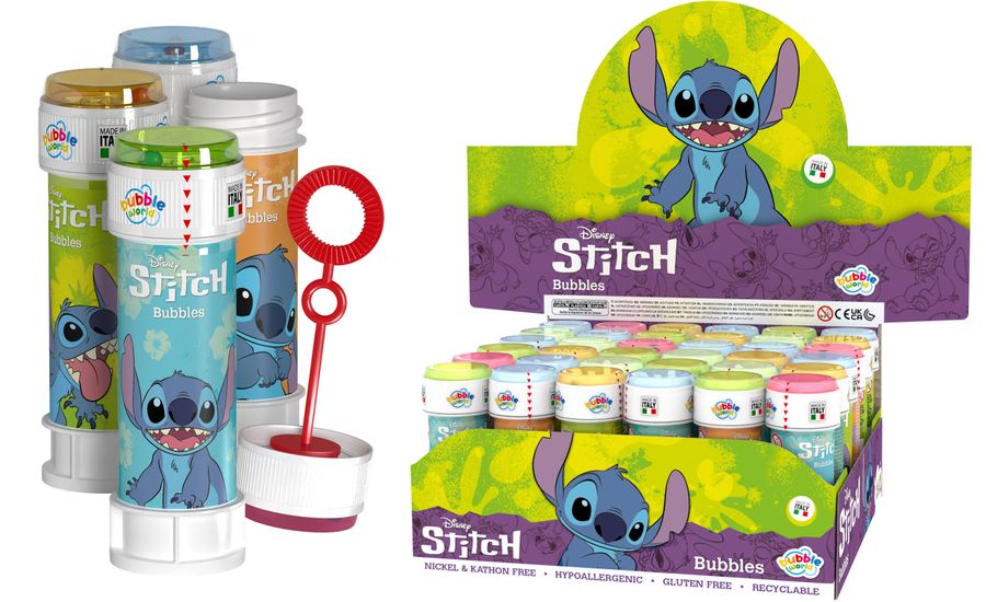 Seifenblasen Disney Stitch, mit Geduldspiel im Deckel, 1 Stk. kinderparties-shop