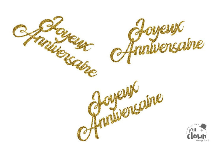 Party Konfetti gold glitzernd "Joyeux Anniversaire", 30tlg kinderparties-shop