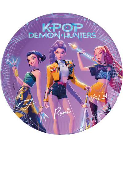 Partyteller-K-Pop-Demon-Hunters-8-Stück-Ø-23-cm