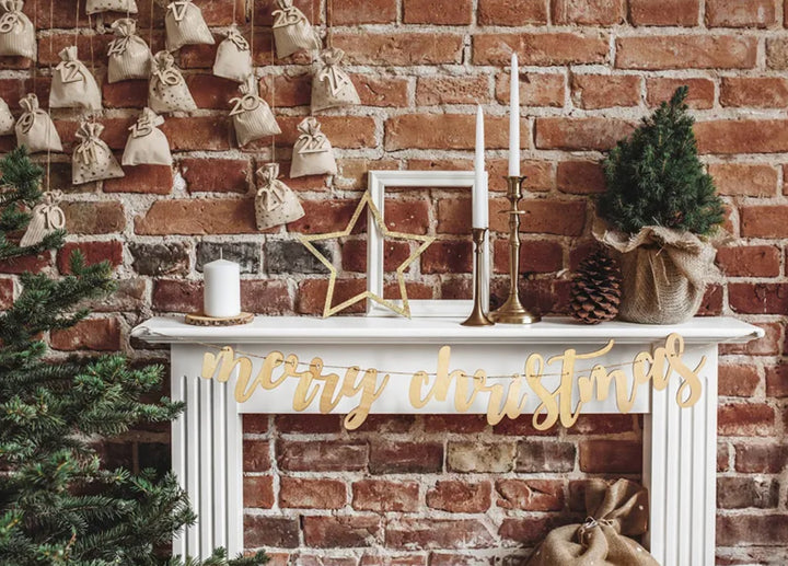 Adventskalender DIY Set, kleine Baumwoll-Säckchen zum Befüllen, mit 24 Holzzahlen, 72-teilig