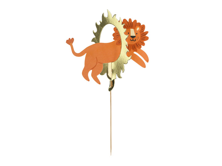 Torten-Topper-Löwe-Zirkus-1-Stück-16-x-16-cm