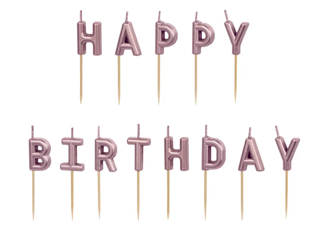 Kerzen-Happy-Birthday-rosa-metallic-13er-Pack-2-5-cm