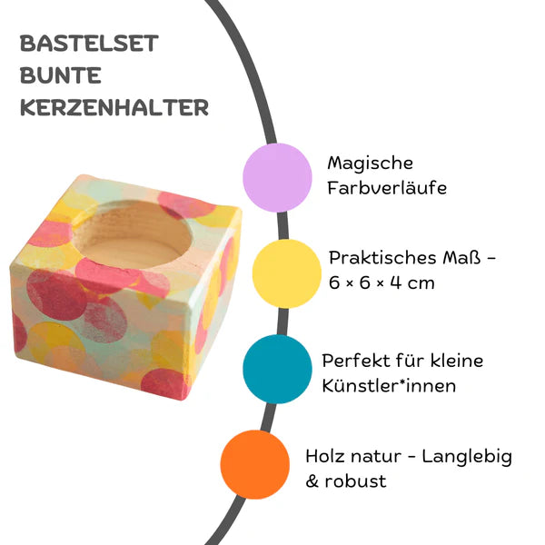 Bastelset Kerzenhalter aus Holz, 8er Set