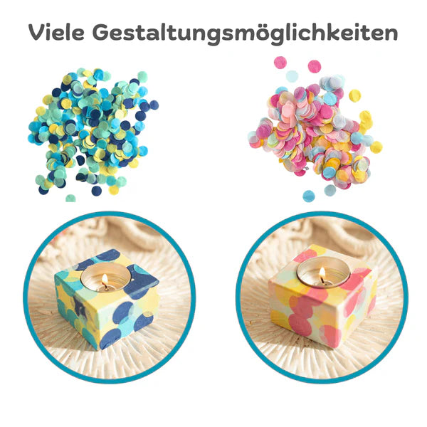 Bastelset Kerzenhalter aus Holz, 8er Set