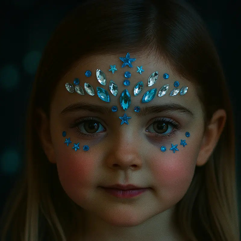 Kind mit blauen Steinen