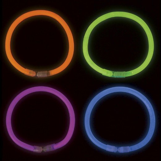 Party fun: Glow-in-the-dark glow-in-the-dark bangles, mix of colors, pack of 4, 10 or 25