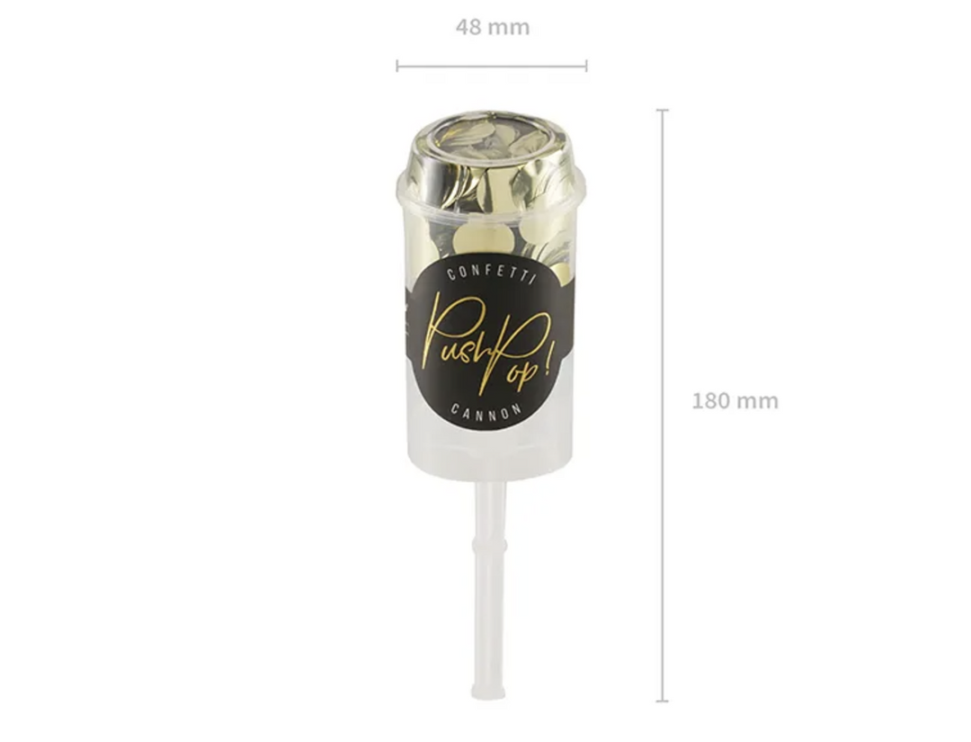 Push-Pop Party-Popper / Konfettikanone Gold kinderparties-shop