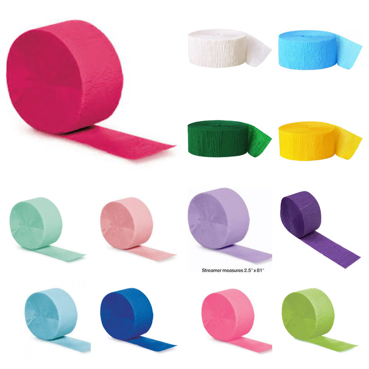 Guirlande de crêpe, diff. couleurs, 24 m