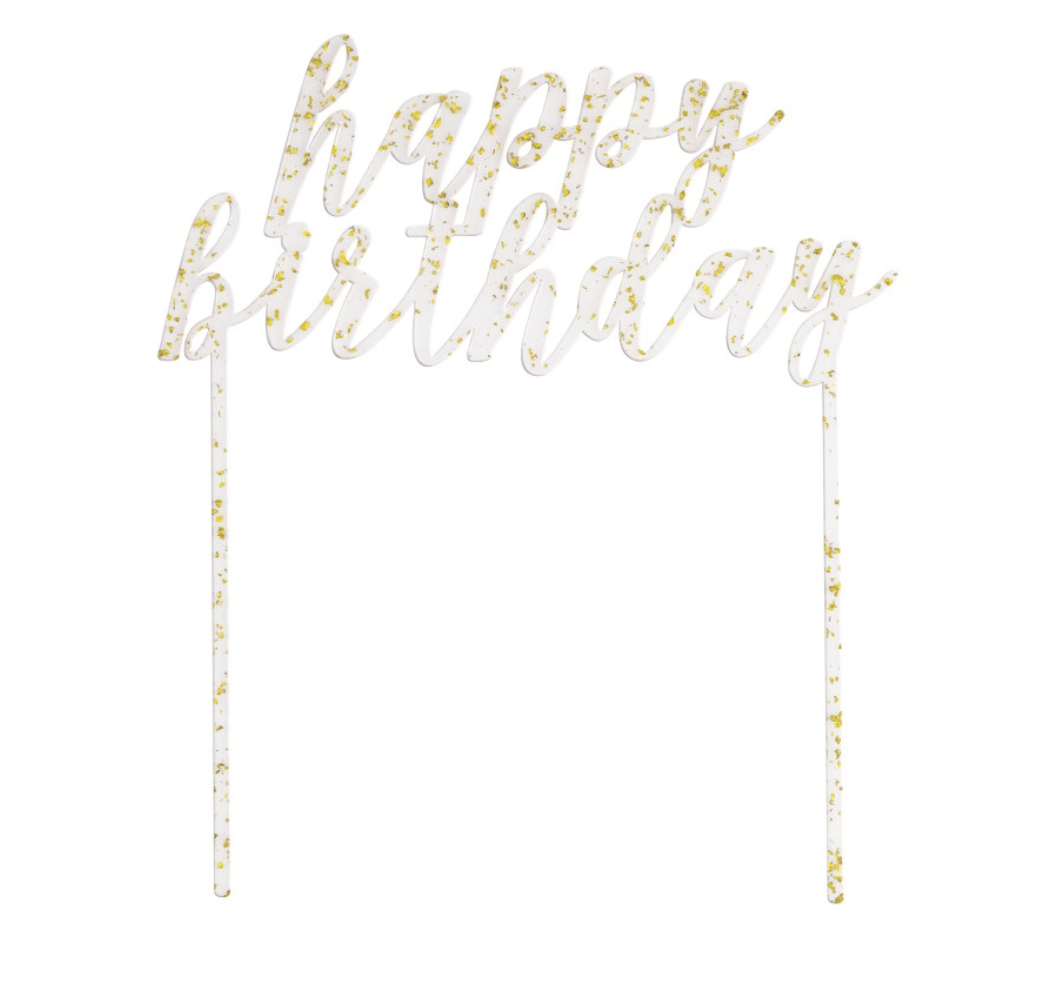Kuchentopper-Happy-Birthday-Glitzer-Acryl-transparent-Kuchen-Deko