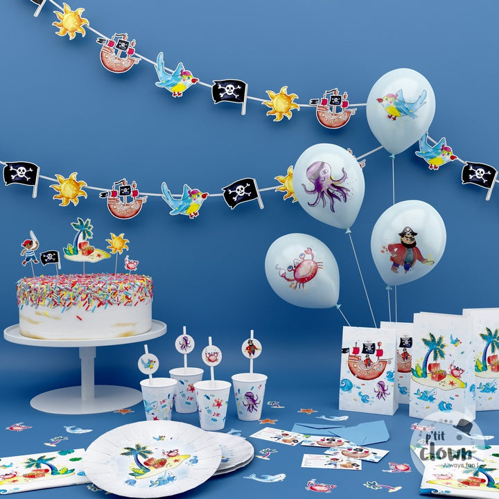 Kuchen Deko Piraten, Topper / Picker, 6er Pack kinderparties-shop