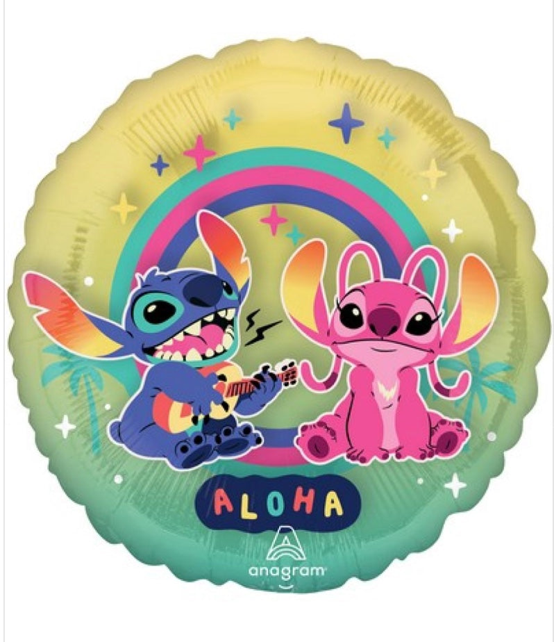 Kugelförmiger-Folienballon-Stitch-&-Angel-Aloha-Ø-38-cm