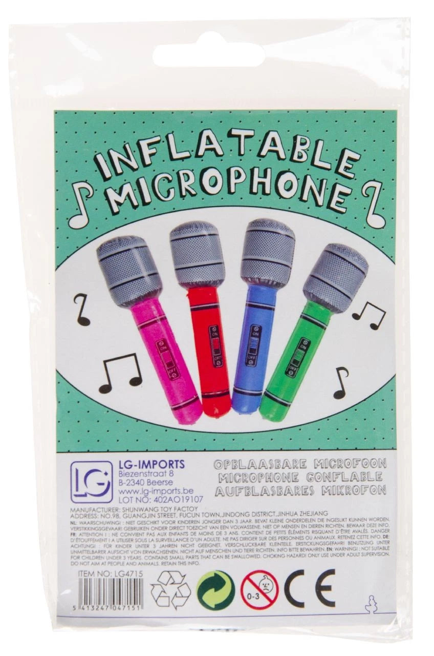 Aufblasbare Mikrofone, 1 Stück, versch. Farben