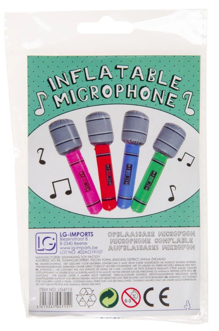 Aufblasbare Mikrofone, 1 Stück, versch. Farben