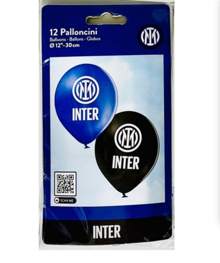 Inter Milan balloons, football party decoration, 12 pieces, Ø 30 cm