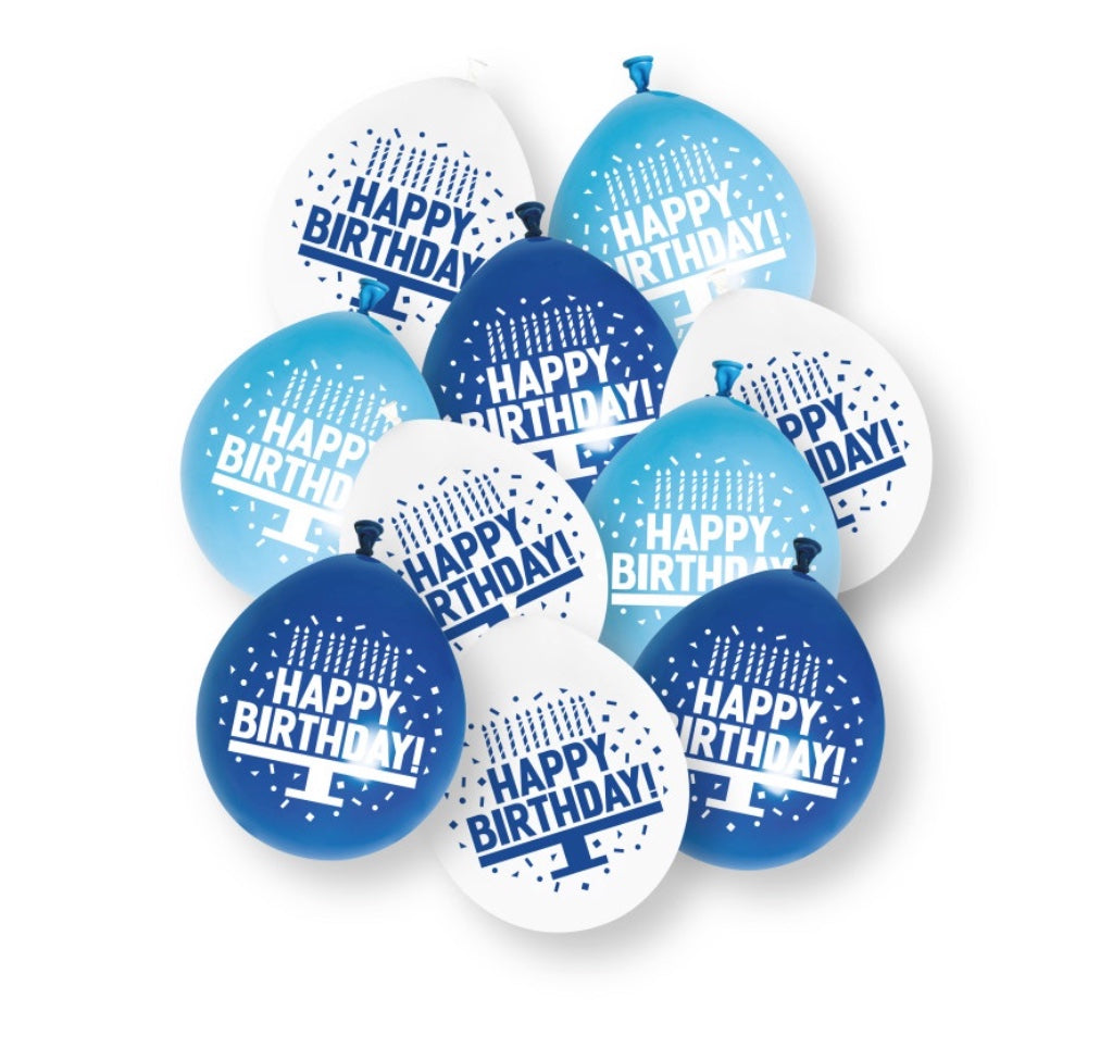 Luftballons-Happy-Birthday-Blau-Mix-10er-Pack-23cm