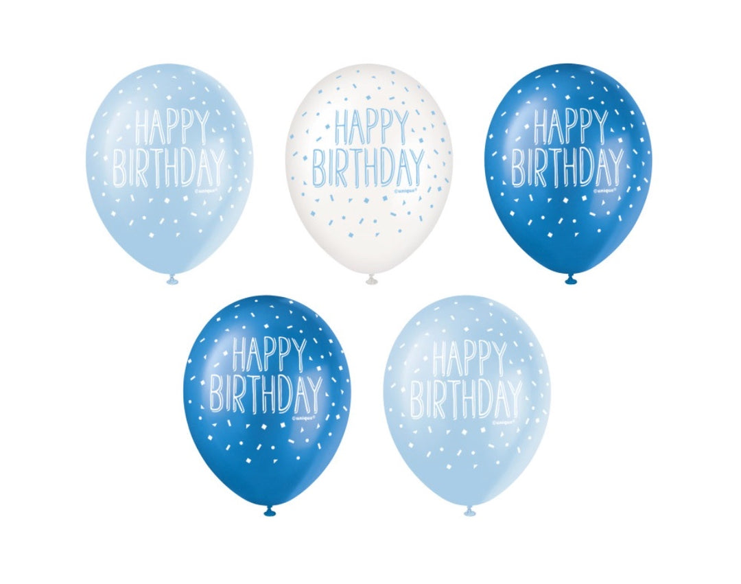 Luftballons-Happy-Birthday-Blau-Mix-Konfetti-5er-Pack-30-5cm