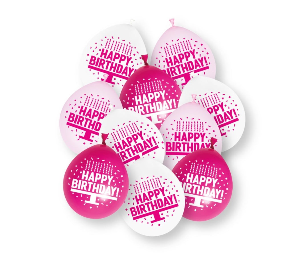 Luftballons-Happy-Birthday-pink-Mix-10er-Pack-23cm