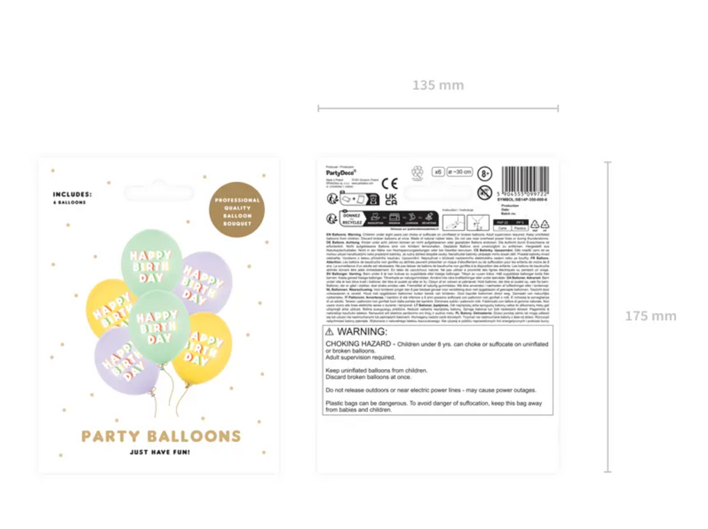 Luftballons-Happy-Birthday-Pastell-Mix-6er-Pack-30cm