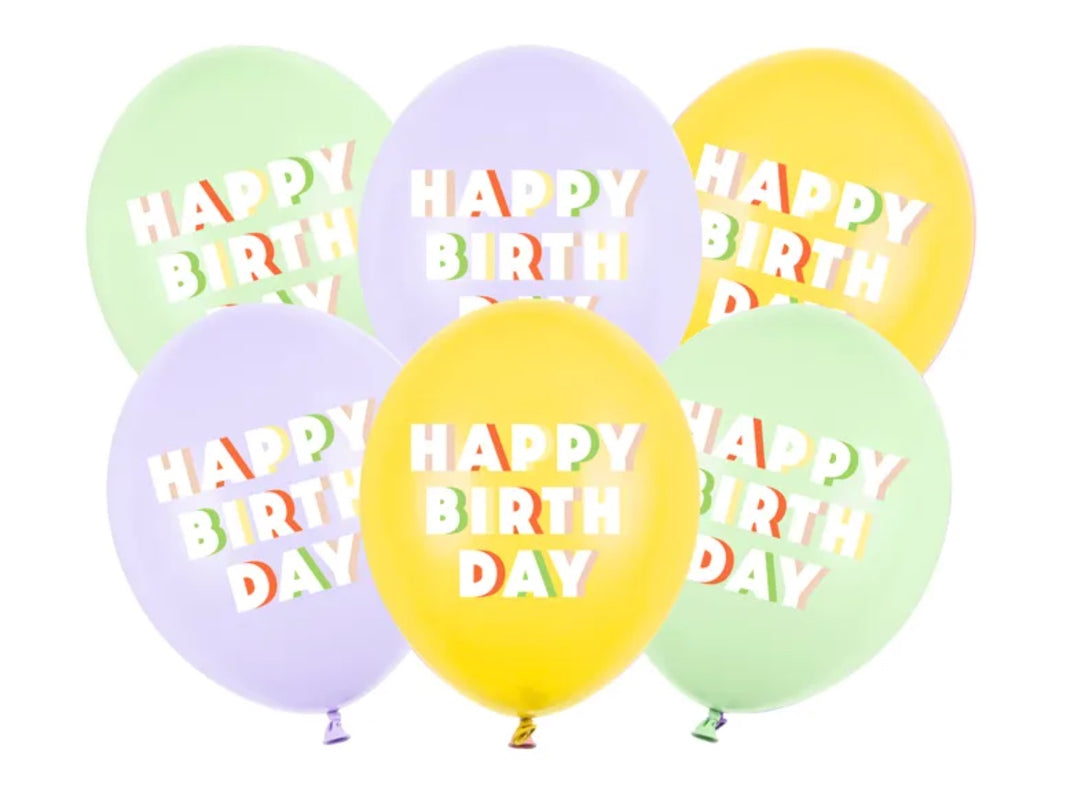 Luftballons-Happy-Birthday-Pastell-Mix-6er-Pack-30cm