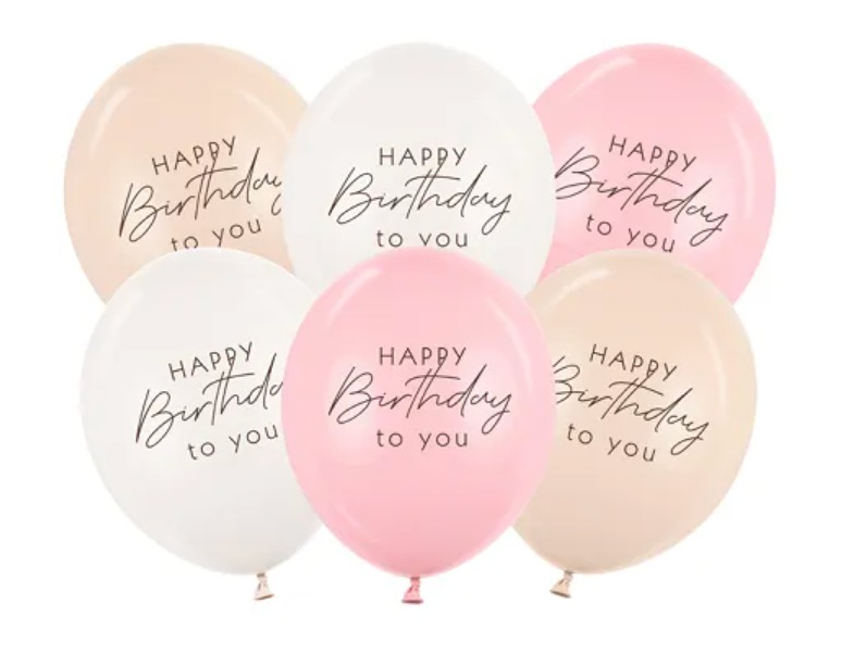 Luftballons-Happy-Birthday-Rosa-Mix-6er-Pack-30-cm