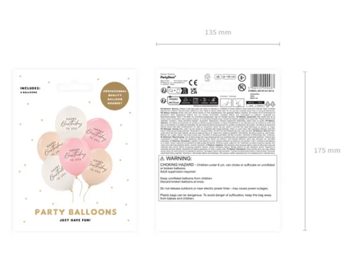 Luftballons-Happy-Birthday-Rosa-Mix-6er-Pack-30-cm
