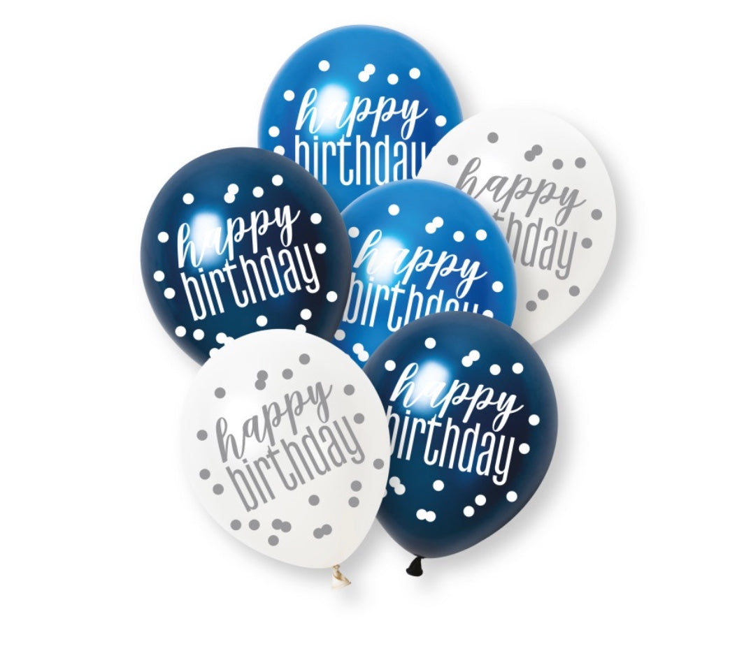 Luftballons-Happy-Birthday-Konfetti-Blau-Metallic-6er-Pack-30-5cm