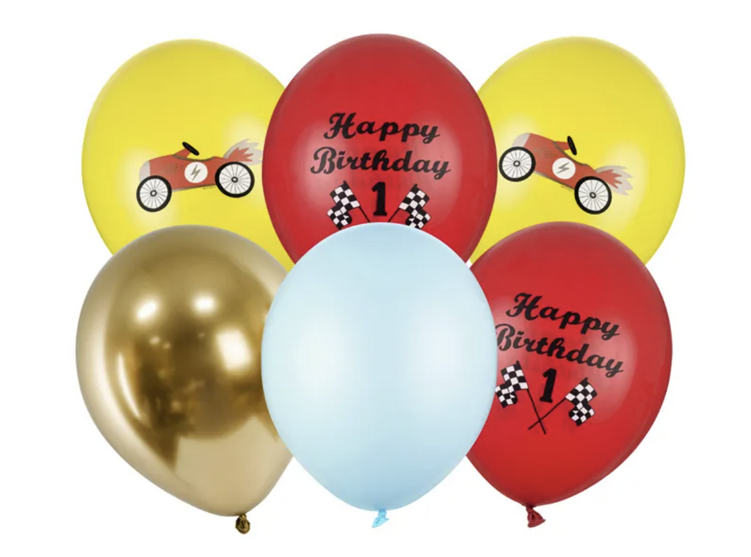 Auto / Rennwagen Luftballons, 6er Pack kinderparties-shop