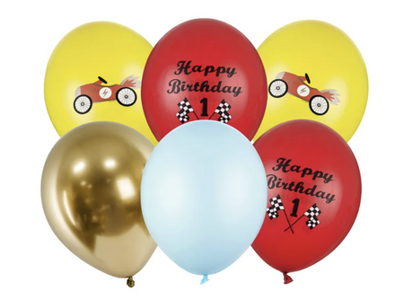 Car / racing car balloons, pack of 6 image