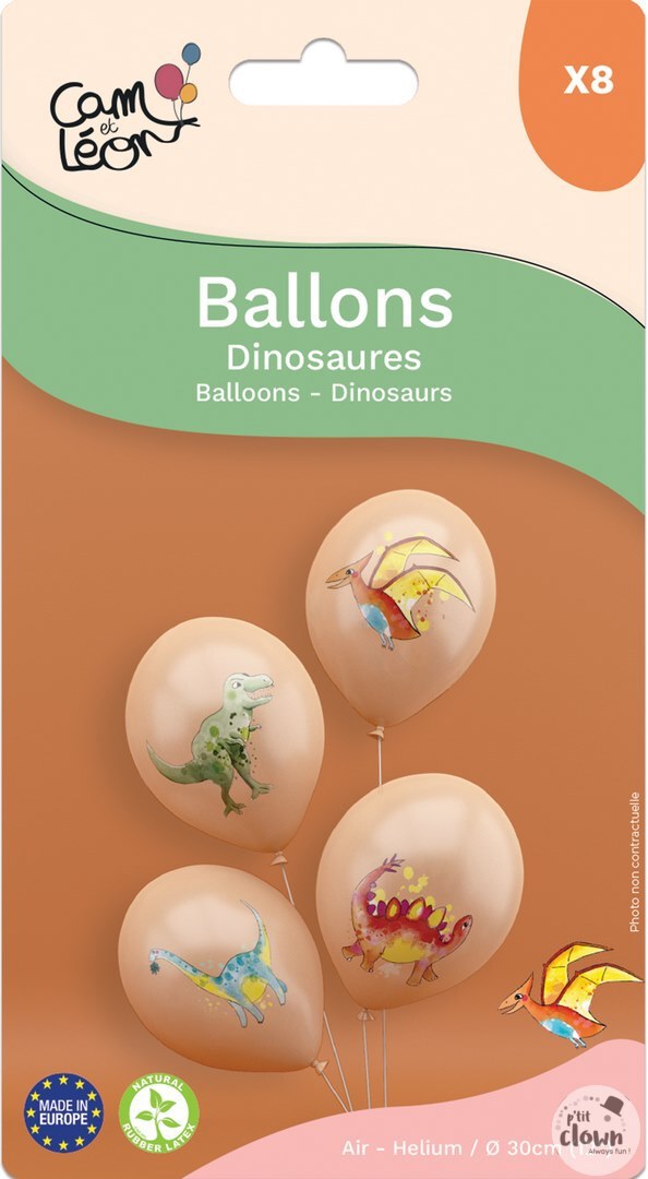 Dino Luftballons, Party Deko, 8er Pack kinderparties-shop