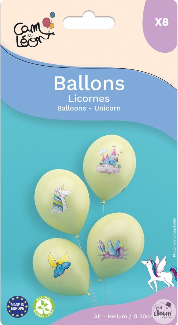 Einhorn Luftballons, 8er Pack kinderparties-shop