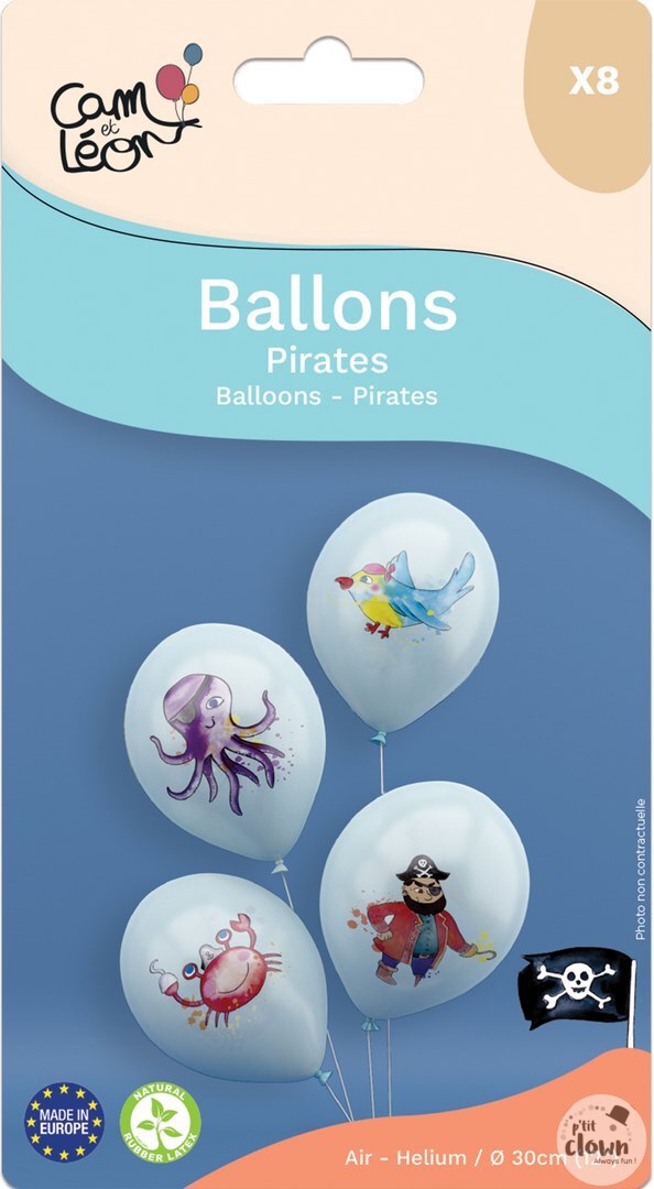 Luftballons Piraten, 8er Pack kinderparties-shop